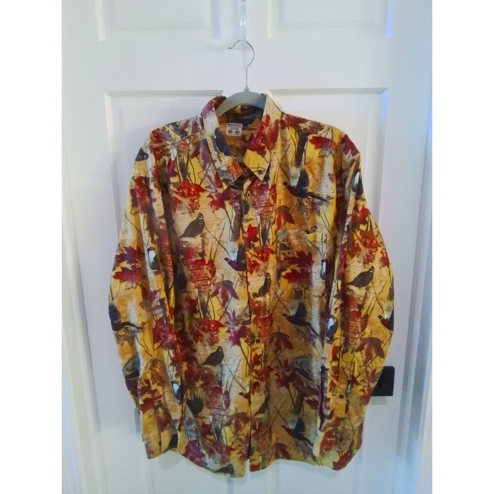 MEN'S COLUMBIA LONG SLEEVE WILDLIFE SHIRT. SIZE XL.